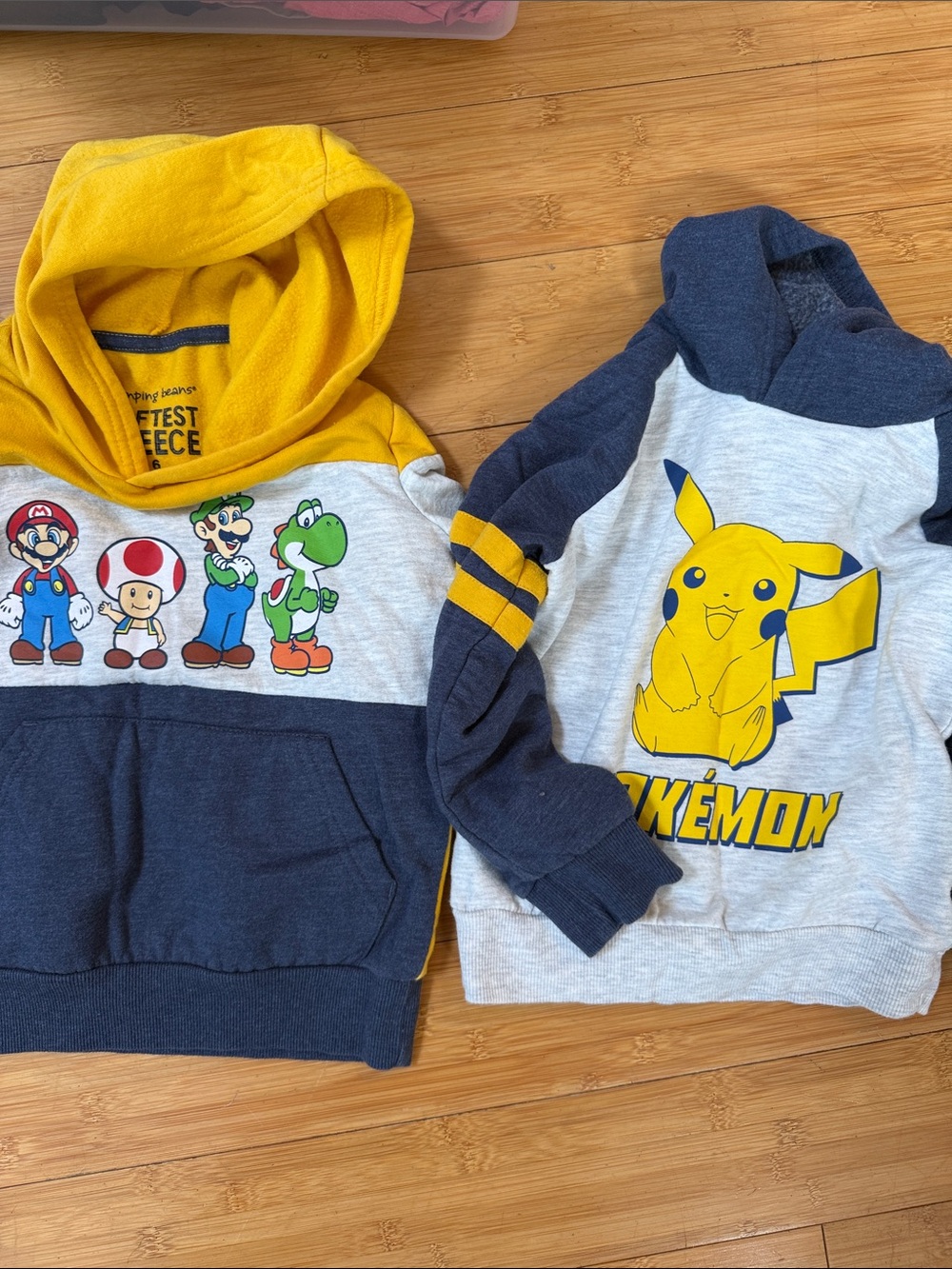 Jumping bean  Super Mario & Pokémon Kids Hooded Sweatshirts - Yellow & Navy 6